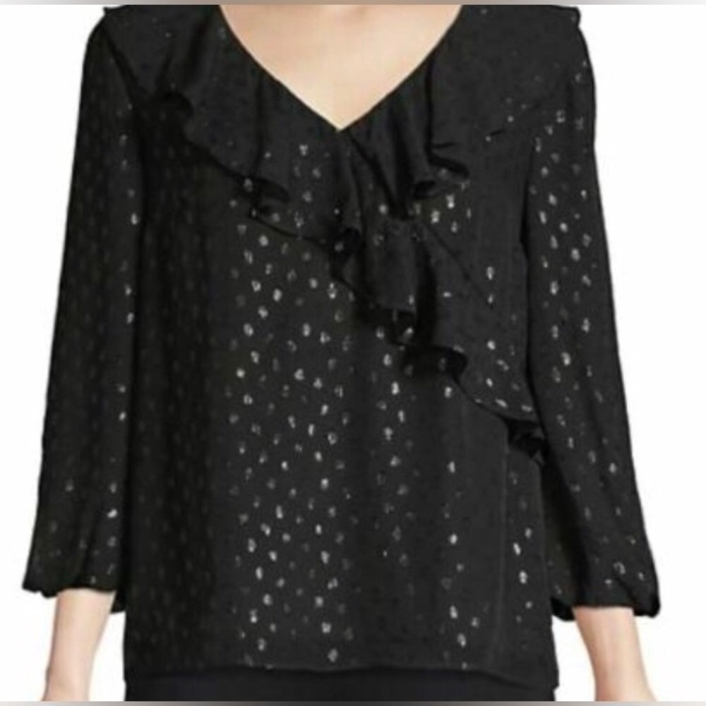 Lilly Pulitzer Black silk Blouse SzM NEW!